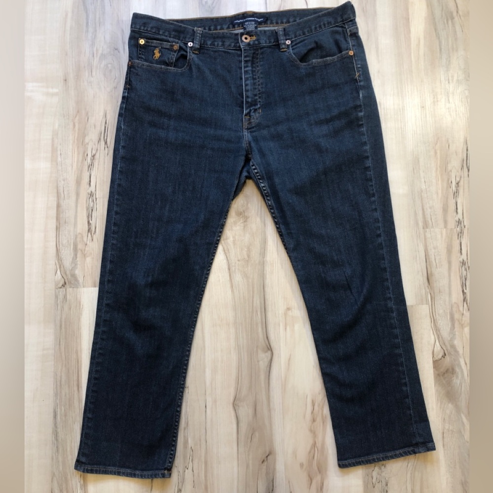 Vintage Ralph Lauren Sport Jeans Womens 14 Dark Wash Capri Cropped Stretch Y2K
